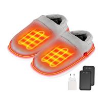 Chaussons chauffants pour homme et femme avec 2 batteries 4000 mAh pour adultes, chaussures chauffantes avec 3 niveaux de température