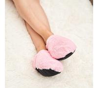 Chaussons chauffants roses