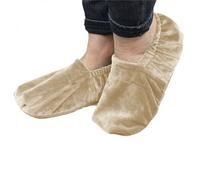 Chaussons chauffants universels - VIVEZEN - Beige - Bouillotte en blé et lavandin - Taille 36-43