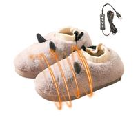 Chaussons chauffants USB pour femme - Chaudes et douces - En peluche | Chaussures chauffantes électriques pour la maison, l'hiver et l'intérieur - Chaudes et douillettes en peluche - Pour homme et