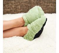 Pelucho - Chaussons chauffants Vert Pastel - Made in France - Lavande et blé - Chaleur - Bien être - Pantoufle - Chaussons bouillotte - bouillotte micro-onde