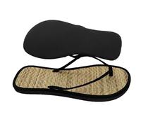 Chaussons chaussettes avec semelles antidérapantes pour femme, invitées à porter des sandales, taille 13, frein à fond plat, Noir , 37.5 EU