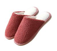 Chaussons Chaussettes,Chaussons d Hiver Chauds à Semelle Plate et Couleur Unie pour Femme inspirés par Le Confort Domestique et Le Style (Watermelon Red, 39)