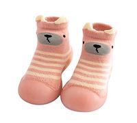 Chaussons Chaussettes pour bébé Antidérapantes Souple Semelle Caoutchouc Nouveau-nés Chaussettes Mocassin Bottes pour Apprendre à Marcher Nouveau-nées Cadeau pour bébé