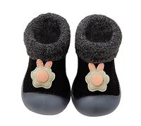Chaussons Chaussettes pour bébé Respirant avec Semelle Caoutchouc Chaussures D'intérieur Jeunes Enfants en Polaire - Douces et Confortables Bottes Chaud Premiers Pas Antidérapant