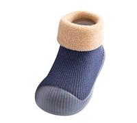 Chaussons Chaussettes pour bébé Respirant avec Semelle Caoutchouc Pré-Marcheurs Chaussons Marche Intérieur en Polaire - Douces et Confortables Nouveau-nées Cadeau pour bébé