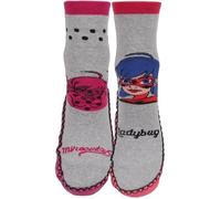 Chaussons chaussettes - Zag Heroez - Miraculous - Lot de 2 - Antidérapantes - Fille - Gris/Rose 27/30