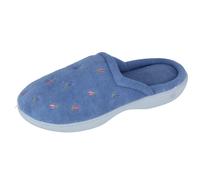 Chaussons Clogs Brodés À Bordure En Velours Pour Femmes Isotoner