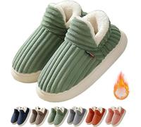 Chaussons confortables et élégants Pluffi,Pantoufles-bottines Pluffi,Pantoufles unisexes confortables pour l'hiver,chaussures décontractées pour la maison (40/41EU,Vert)