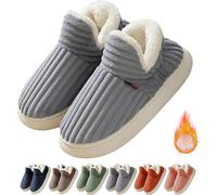 Chaussons confortables et élégants Pluffi,Pantoufles-bottines Pluffi,Pantoufles unisexes confortables pour l'hiver,chaussures décontractées pour la maison (38/39EU,Gris)