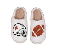 Chaussons Couple Casque Football Peluche Hiver