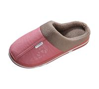 Chaussons Couple Cuir Imperméable Hiver Maison | Pantoufles Fourrées Chaudes Avec Protection Extérieure Pour Intérieur Et Jardin