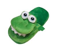 Chaussons crocodile avec bouche mobile - Chaussons confortables et amusants en peluche douce - Chaussons pour la maison - Pour le salon, les couples et les femmes, vert, 40 to 43