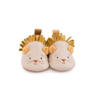 Chaussons cuir lion beige Sous mon baobab 6-12 mois Moulin Roty