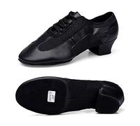 Chaussons Danse Jazz Femme PU Cuir Chaussure de Danse Salsa Latine Ballerine Gymnastique Modern Talons Confort