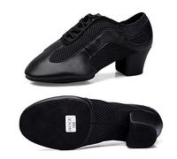 Chaussons Danse Jazz Femme PU Cuir Chaussure de Danse Salsa Latine Ballerine Gymnastique Modern Talons Confort