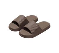 Chaussons de bain pour homme et femme - Antidérapants - Doux - Pour l'intérieur et l'extérieur - En mousse à mémoire de forme, marron, 36 EU