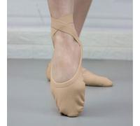 Chaussons de ballet en canevas à quatre directions avec doublure, rose clair, avec une seule bride élastique, trois styles de port et un design sans cordon EUR34,EUR35,EUR36,EUR37,EUR38,EUR39,EUR40,EU
