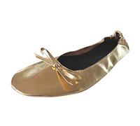 Chaussons de ballet pour femme et fille, chaussures de gymnastique, chaussures de danse du ventre, chaussons de ballet dorés pour adultes, chaussures de ballet pliables et portables | mariages et