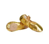 Chaussons de ballet pour filles Chaussures de ballet dorées et argentées Semelle souple Chaussons de danse pour enfants Chaussures de ballerine pour femme Gymnastique (couleur : or 2, taille : 45)