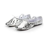 Chaussons De Danse Danse Ballet Qualité doré argent PU Yoga chaussures de danse du ventre Performance semelle souple Gym Ballet enfants filles femme pour filles et femmes(PUsilver,EU43(25cm))