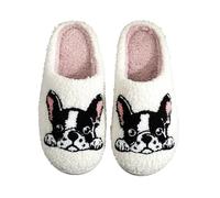 Chaussons De Maison Hommes Femmes Mémoire De Forme Peluche Chaudes Slip on Pantoufles Animaux De Dessin Animé Kawaii Chaussures Hiver Confortable 43 Noir