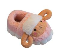 Chaussons de maison pour femme et enfant Original Peluche et semelle dure Pantoufles de maison en mousse à mémoire de forme Antidérapantes Pantoufles d'intérieur Unisexe Adulte Grande taille, rose, 26