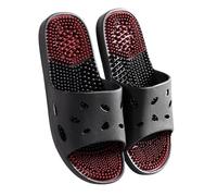 Chaussons De Massage Chaussures De Douche Antidérapantes À Bout Ouvert Hommes Et Femmes Sandales D'acupuncture Et De Réflexologie Chaussons D'acupression Pour Fasciite Plantaire(Black,44/45 EU)