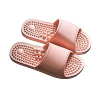 Chaussons De Massage Chaussures for femmes pantoufles de Massage des pieds chaussure d'été salle bain antidérapante diapositives souples masseur fond(Pink,40-41)