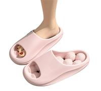 Chaussons De Massage Fuite EVA Massage femmes salle de bain pantoufles salon chaussures maison intérieur hommes tongs pantoufle(Pink,40-41)