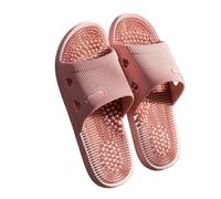 Chaussons De Massage Pantoufles de couleur unie for hommes, sandales Massage antidérapantes for salle bain, chaussures simples à fond souple for femmes(Pink,40-41)