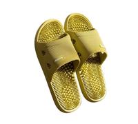 Chaussons De Massage Pantoufles de couleur unie for hommes, sandales Massage antidérapantes for salle bain, chaussures simples à fond souple for femmes(Yellow,36-37)