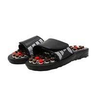 Chaussons De Massage Pantoufles de Massage chaussures massage for pieds unisexe maison tongs rotatives(Black,44-45)