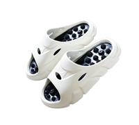 Chaussons De Massage Pantoufles de Massage d'été for hommes, sandales d'intérieur et d'extérieur, chaussures plage décontractées, tongs à semelle souple(White,45)