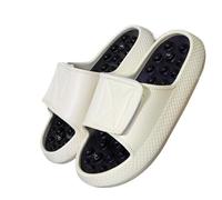 Chaussons De Massage Pantoufles de Massage d'été for hommes, sandales d'intérieur et d'extérieur, chaussures plage décontractées, tongs à semelle souple(White,40)