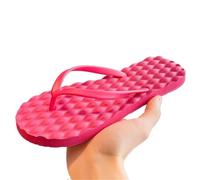 Chaussons De Massage Pantoufles simples à semelles plates de couleur unie, tongs plateforme Massage, vêtements plage EVA, sandales for la maison(Rose Red,39-40)