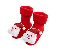 Chaussons de Noël pour bébé - Pour garçon et fille - 3D - Père Noël, rouge, S