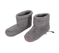 Chaussons de Pied Chauffants avec Enveloppe de Cheville, Chaussures Chauffantes électriques Douces et Relaxantes en Peluche pour L'hiver Froid (Gris)