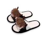 Chaussons de vache pour homme et femme - En peluche - Doux et chaud - Confortable - Animaux moelleux - Antidérapants - Confortables - Fermés - Chaussures amusantes, Noir 01, 40.5 EU
