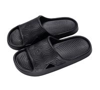Chaussons d'été doublés pour femme avec semelle épaisse - Antidérapants - Pour l'intérieur et l'extérieur - Pour la salle de bain - Avec semelle souple - Pour femme, Noir , 45 EU