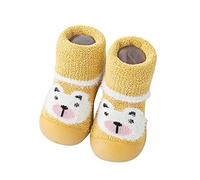 Chaussons d'éveil pour bébé garçon - Chaudes - Chaussures thermiques respirantes - Chaussons pour bébé - Chaussons fermés confortables - Chaussures d'automne - Chaussons pour bébé, jaune, 21 EU