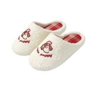 Chaussons d'hiver pour femme avec semelle intérieure et talon fermés, motif | Pantoufles douillettes pour femme - Semelle épaisse - Pour l'intérieur et l'extérieur - Antidérapantes - En peluche - Ultra