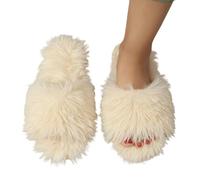 Chaussons d'hiver pour femme et homme chaussures d'intérieur Pantoufles moelleuses appartements Respirables Couleur Unie Peut tre Porté en Toutes Saisons