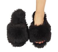Chaussons d'hiver pour femme et homme chaussures d'intérieur Pantoufles moelleuses appartements Respirables Couleur Unie Peut tre Porté en Toutes Saisons