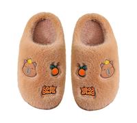 Chaussons d'hiver pour filles avec semelle mémoire de forme et design animé pour un confort douillet à la maison (Coffee #1, 31 Little Child)