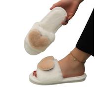Chaussons d'hiver pour la maison chaussures d'intérieur Confortables Pantoufles Antidérapantes plat Casual femmes Couleur Unie Peut tre Porté en Toutes Saisons