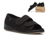 Chaussons Diabétiques Chaussure Orthopédique Réglable Pantoufles Intérieur Respirant Sandales Pied Large Chausson Fermeture Scratch pour Personne Âgée Pieds Gonflés Arthrite Oedème