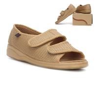 Chaussons Diabétiques Chaussure Orthopédique Réglable Pantoufles Intérieur Respirant Sandales Pied Large Chausson Fermeture Scratch pour Personne Âgée Pieds Gonflés Arthrite Oedème