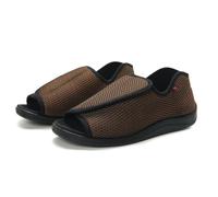 Chaussons Diabétiques Extra Larges pour Pieds Gonflés Large Oedème Chaussures Orthopédique Sandales Bout Ouvert en Mesh (Café, Adulte, 48, Numérique, Système Taille Chaussures EU, Large)