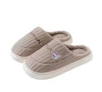 Chaussons D'intérieur Coton Mémoire Forme Femmes Hommes Chaussures D'été Plates, Respirantes, Légères Lavables Antidérapantes, Semelles Caoutchouc Chaussons moelleux pour l'intérieur(Coffee,44-45)